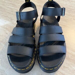 Dr. Martens Black Blaire Platform Gladiator Sandals